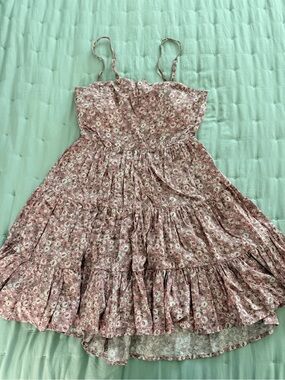 Streetwear Society Pink Floral Tiered Mini Dress